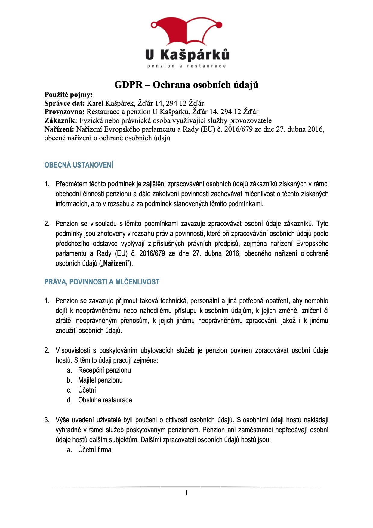 Ochrana dat - GDPR slide 0